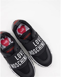 Черные кроссовки в спортивном стиле на платформе с логотипом Love moschino