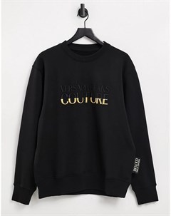 Черный свитшот с золотистым логотипом Couture Versace jeans