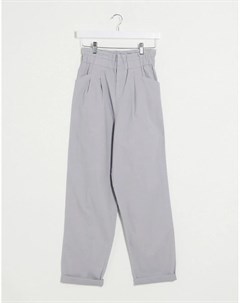 Серые брюки джоггеры со сборками на талии Asos design