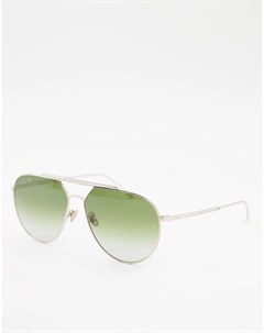 Круглые солнцезащитные очки с зелеными стеклами Lacoste