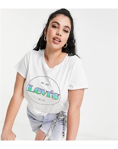 Белая футболка с логотипом в круге Perfect Levi's plus