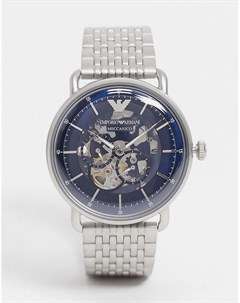 Мужские серебристые часы авиатор с браслетом Emporio armani