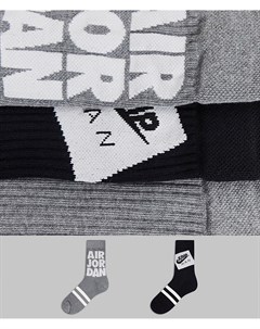 Набор из 2 пар носков серого белого цвета Nike Jumpman Legacy Jordan