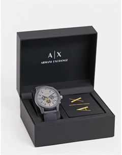 Мужские часы с силиконовым серым ремешком Outerbanks AX7123 Armani exchange