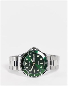 Мужские часы браслет с зеленым циферблатом Sekonda