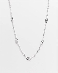 Серебристое ожерелье цепочка с подвесками в виде символа бесконечности Icon brand