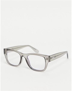 Квадратные очки в серой оправе в стиле унисекс с защитой от синего излучения Quay Touchbase Quay australia