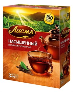 Чай черный Насыщенный индийский 100 пакетиков Лисма