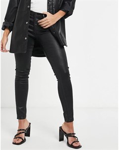 Черные зауженные джинсы с имитацией кожи AG Jeans Ag denim