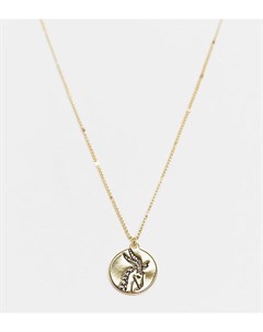Золотистое ожерелье с зодиакальной подвеской со знаком Козерога и камнем оберегом Kate spade