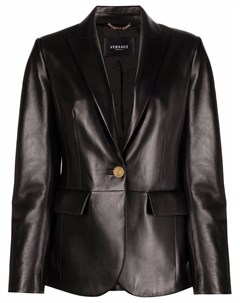 Однобортный пиджак с логотипом на пуговицах Versace