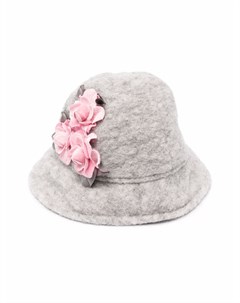Фетровая шляпа с цветочной аппликацией Monnalisa