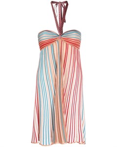 Полосатое платье мини с вырезом халтер M missoni