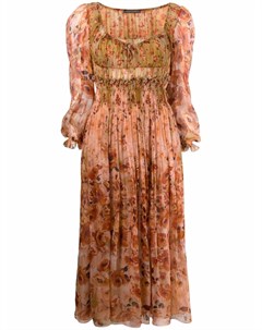Платье миди с цветочным принтом Alberta ferretti