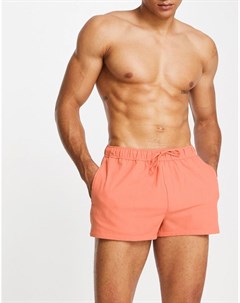 Очень короткие оранжевые шорты для плавания из ткани под лен Asos design