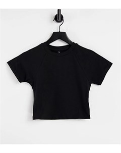 Черная укороченная футболка облегающего кроя в стиле 90 х Asyou