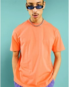 Ярко оранжевая свободная футболка из органического хлопка Asos design