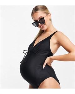 Черный слитный купальник для кормления Mamalicious Maternity