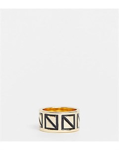 Эксклюзивное золотистое кольцо с гравировкой Designb london