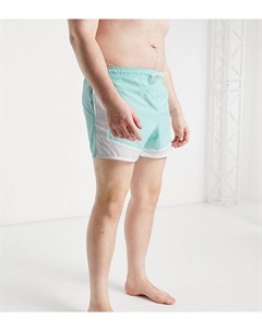 Короткие шорты для плавания мятного цвета со вставками Plus Asos design
