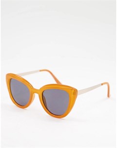 Женские солнцезащитные очки кошачий глаз в оранжевой оправе Jeepers peepers