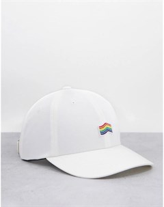 Белая жокейская кепка с изогнутым козырьком и радужным флажком Rainbow Vans
