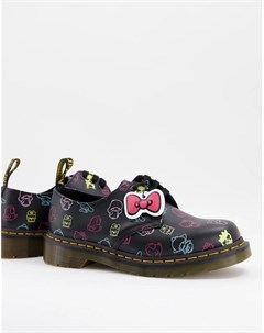 Черные туфли с разноцветным принтом x Hello Kitty Friends 1461 Dr. martens