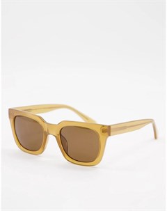 Солнцезащитные очки унисекс в квадратной светло коричневой оправе Nancy A.kjaerbede