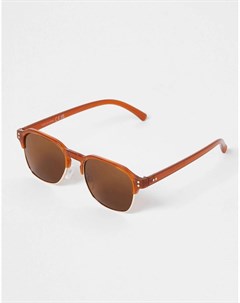 Коричневые солнцезащитные очки в стиле ретро River island