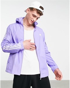 Светло фиолетовая ветровка с тремя полосками adicolor Adidas originals