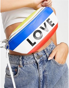 Разноцветная сумка кошелек на пояс с надписью Love Rebecca minkoff