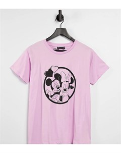 Розовая футболка для будущих мам с принтом Микки и Минни ASOS DESIGN Maternity Asos maternity
