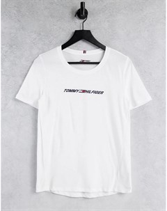 Белая футболка с логотипом Tommy hilfiger sport