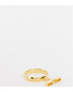 Позолоченное серебряное кольцо с подвеской в форме Т образной планки Asos design