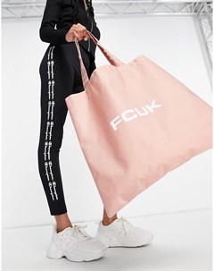 Розовая сумка тоут с логотипом French connection