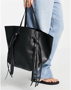 Черная сумка тоут с геометрическим принтом French connection