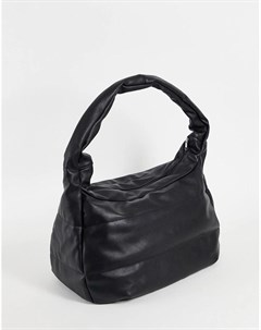 Большая черная сумка через плечо из искусственной кожи Asos design