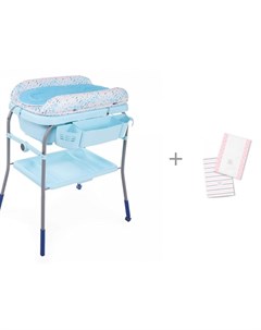 Пеленальный столик Cuddle Bubble Comfort и Полотенчики SwaddleDesigns Baby Burpie Simple Stripe Chicco