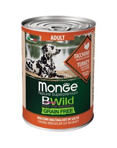 Корм для собак BWild Grain Free индейка с тыквой и кабачками 400 г Monge