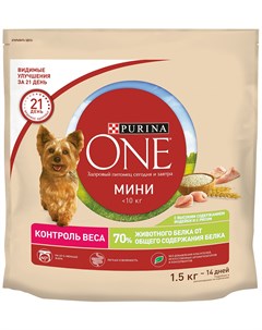 Мини здоровый вес для взрослых собак маленьких пород с индейкой и рисом 1 5 1 5 кг Purina one