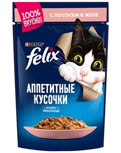 Для взрослых кошек с лососем в желе 85 гр Felix