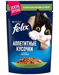 Для взрослых кошек с кроликом в желе 85 гр Felix
