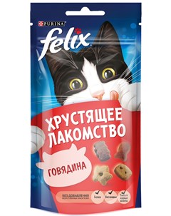Лакомство хрустящее лакомство для кошек с говядиной 60 гр Felix