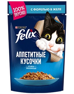 Для взрослых кошек с форелью в желе 85 гр х 24 шт Felix