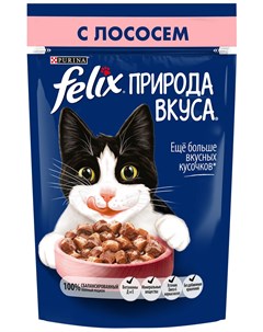 Природа вкуса для взрослых кошек с лососем в соусе 85 гр х 24 шт Felix