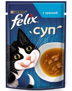 Суп для взрослых кошек с треской в соусе 48 гр Felix