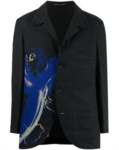 Однобортный пиджак с графичным принтом Yohji yamamoto