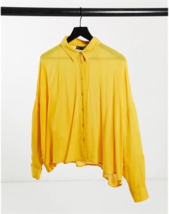Желтая укороченная рубашка с длинными рукавами Asos design