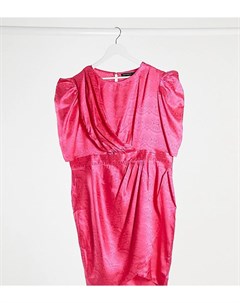 Розовое платье миди с драпировкой Pretty darling plus