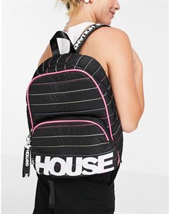 Черный рюкзак с радужной строчкой и логотипом House of holland